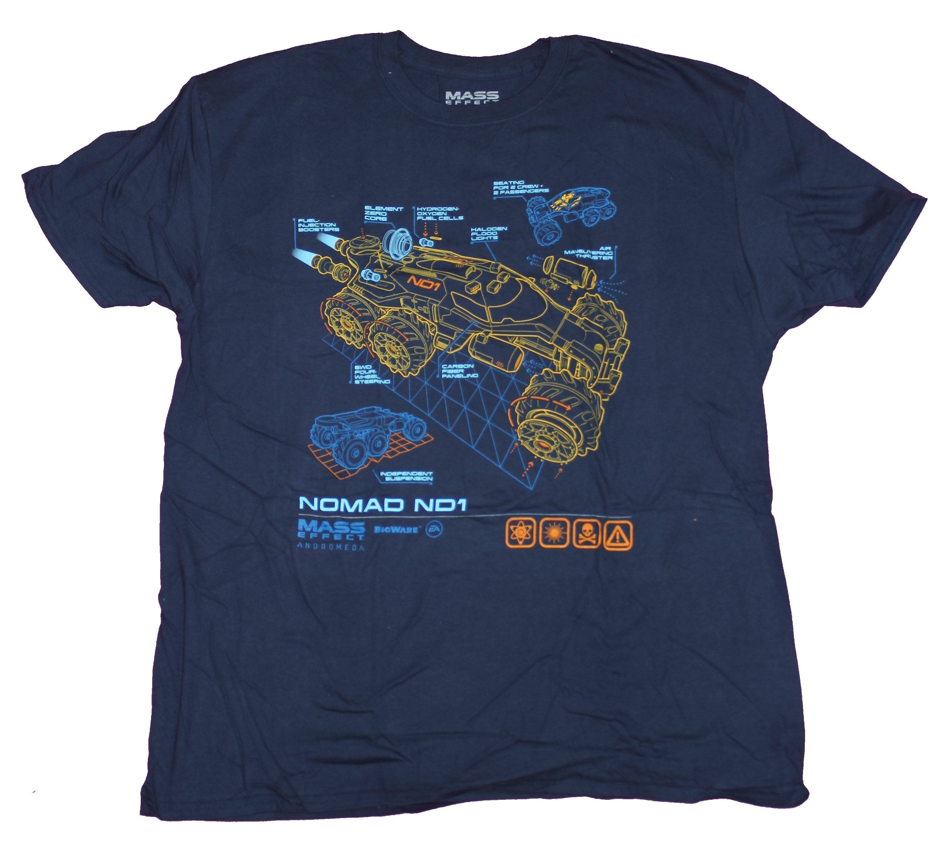 Mass Effect Andromeda Mens T-Shirt - Nomad ND1 Schematics Hoodie, Sweatshirt | CiraTrend.com