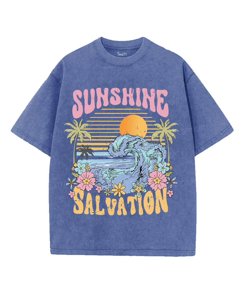 Sunshine & Salvation Unisex Washed Christian T-shirt Hoodie, Sweatshirt | CiraTrend.com (Image 3)