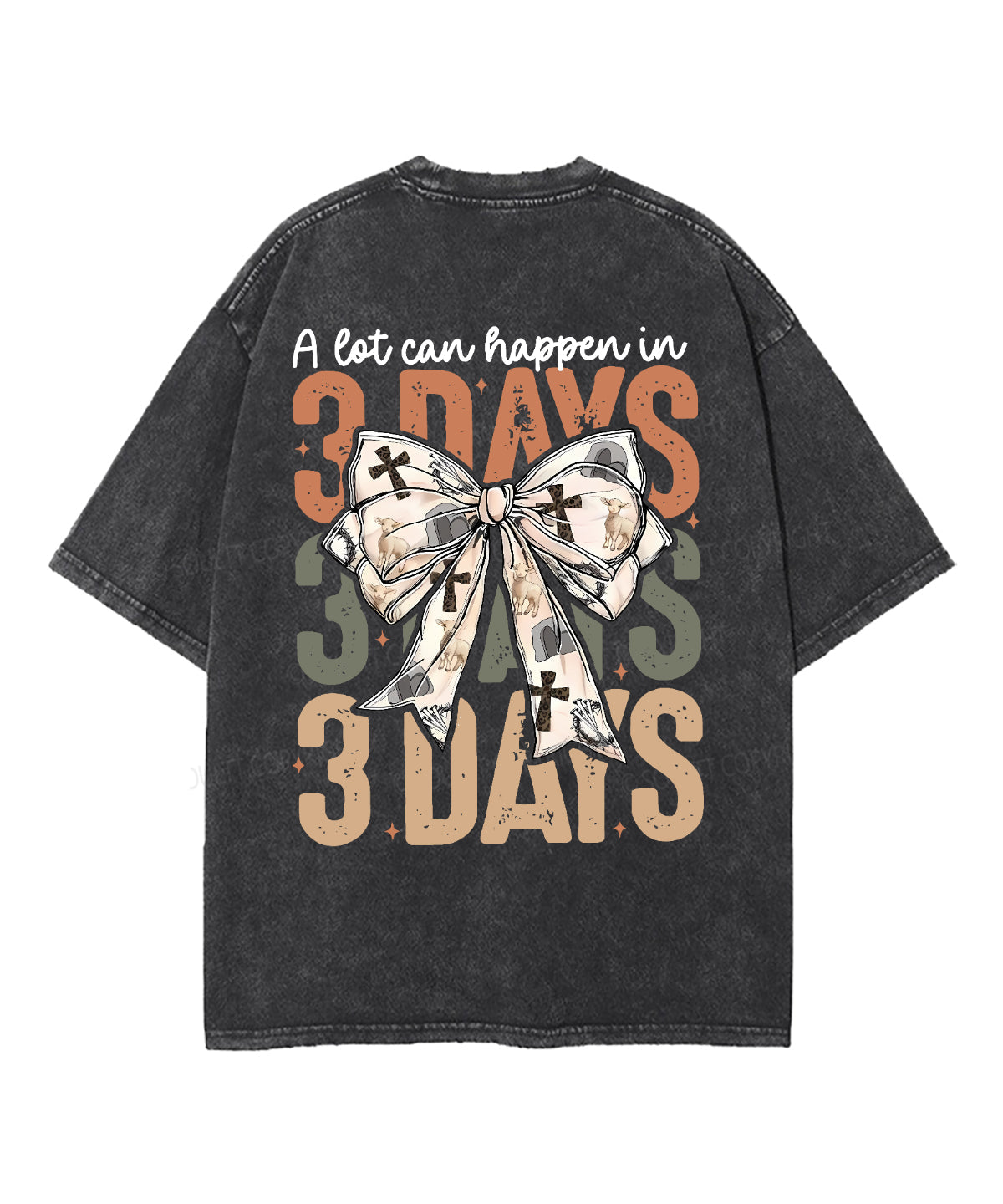 A Lot Can Happen In 3 Days Unisex Washed Christian T-shirt Hoodie, Sweatshirt | CiraTrend.com (Image 3)