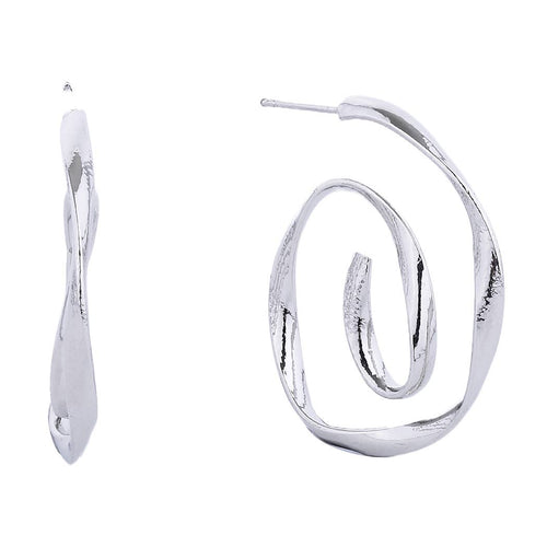 14K Gold-Dipped Tangled Hoop Post Earrings