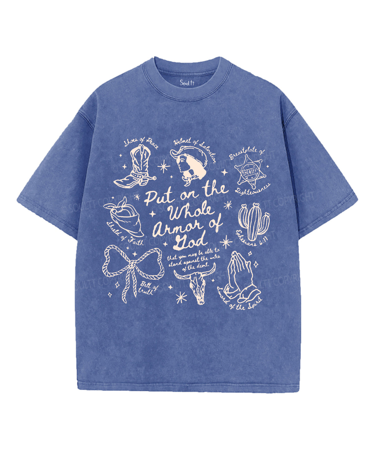 Armor of God Unisex Washed Christian T-shirt Hoodie, Sweatshirt | CiraTrend.com (Image 4)