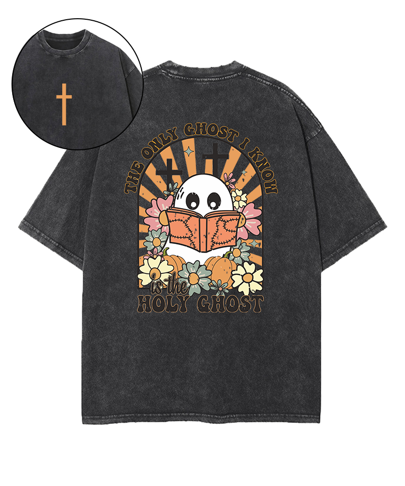 The Only Ghost I Know Double Sided Washed Christian T-shirt Hoodie, Sweatshirt | CiraTrend.com (Image 1)