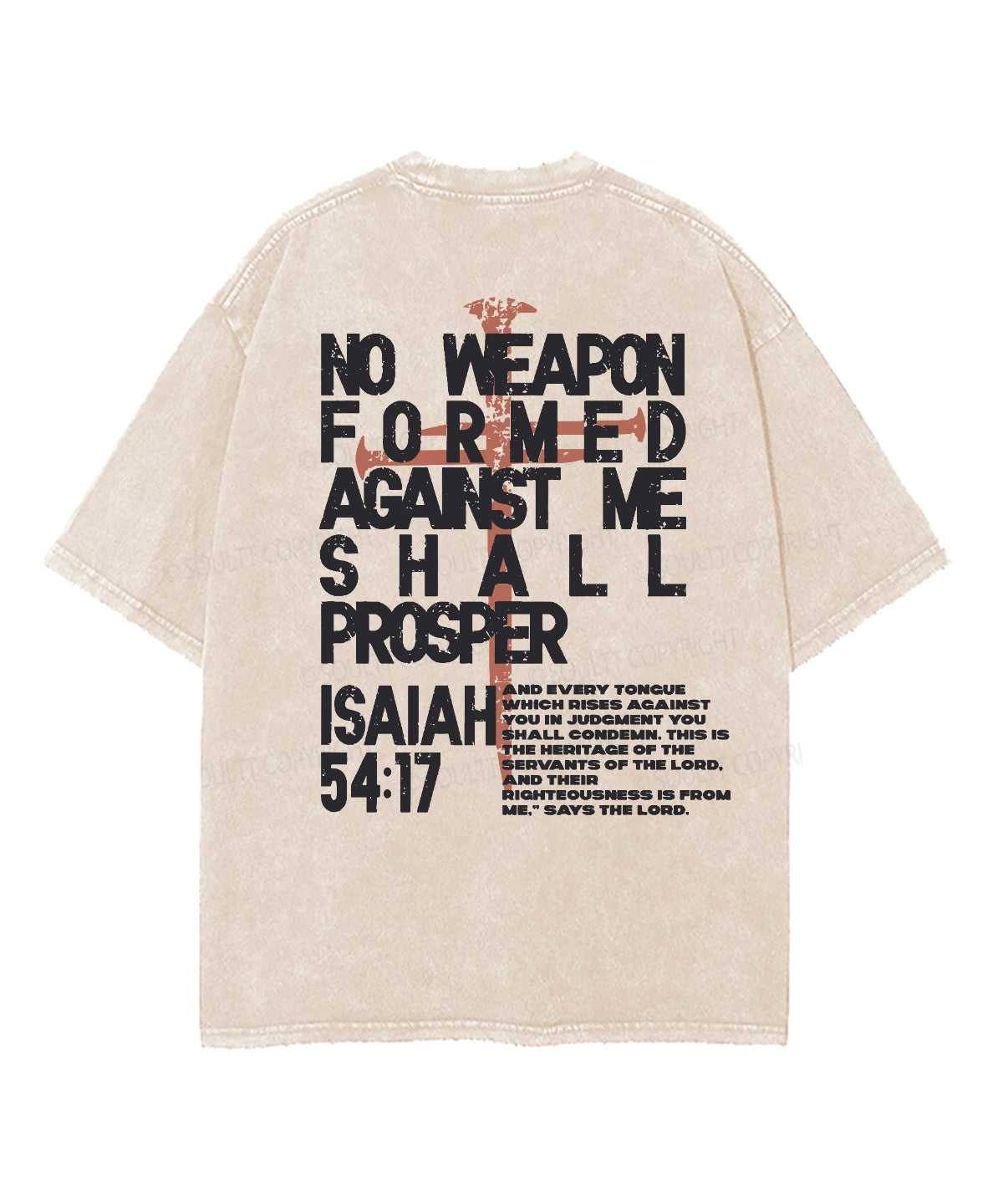 No Weapon Formed Against You Shall Prosper Double Sided Washed Christian T-shirt Hoodie, Sweatshirt | CiraTrend.com (Image 3)