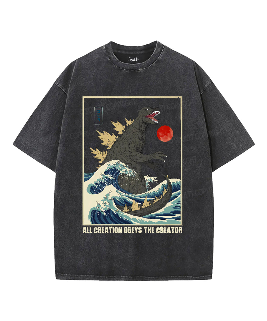 All Creation Obeys The Creator. Unisex Washed Christian T-shirt Hoodie, Sweatshirt | CiraTrend.com (Image 1)