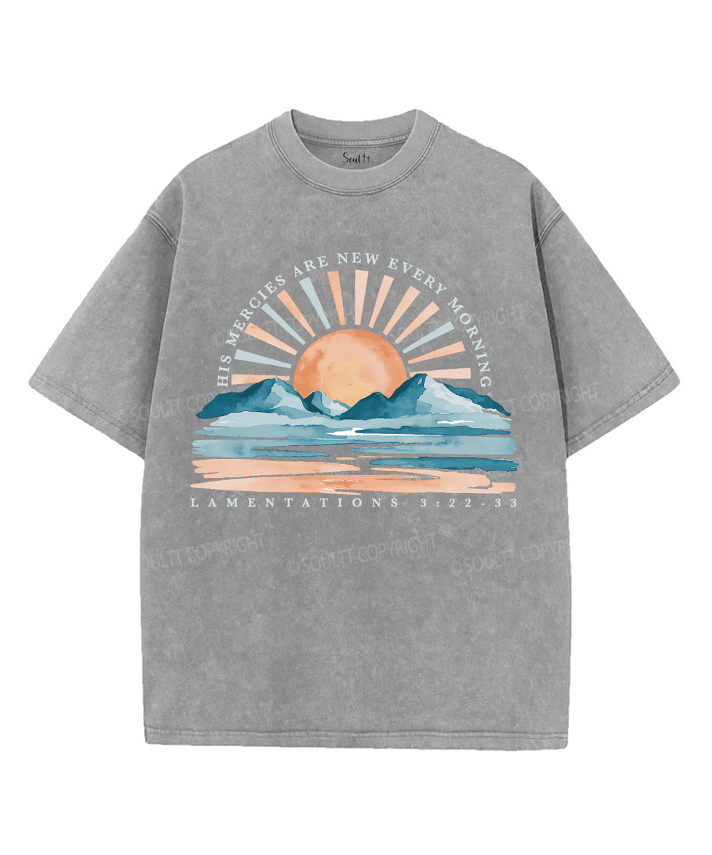 His Mercies Are New Every Morning Unisex Washed Christian T-shirt Style008 Hoodie, Sweatshirt | CiraTrend.com (Image 3)