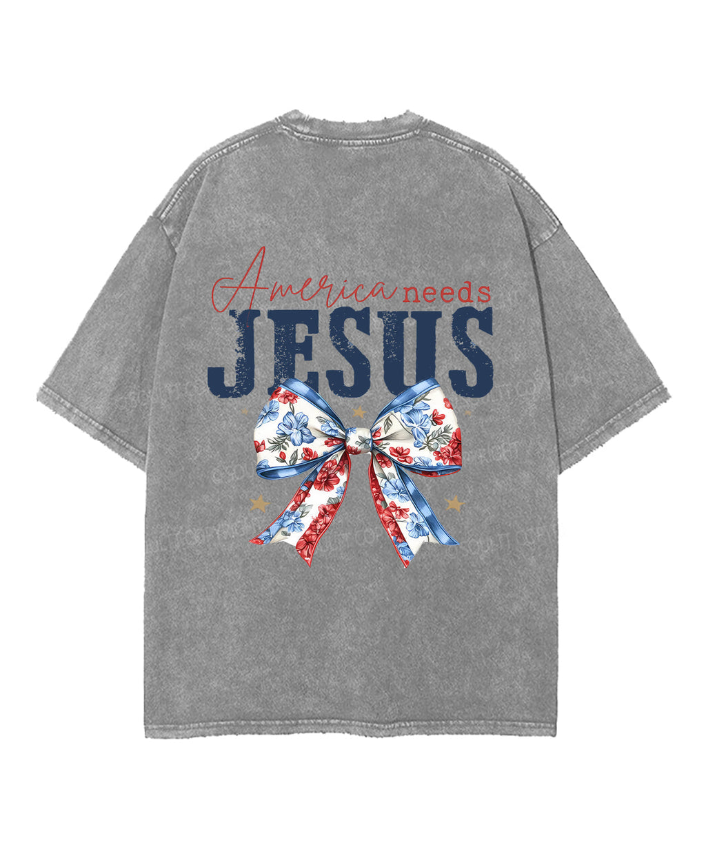 America Needs Jesus Double Sided Unisex Washed Christian T-shirt Style001 Hoodie, Sweatshirt | CiraTrend.com (Image 5)
