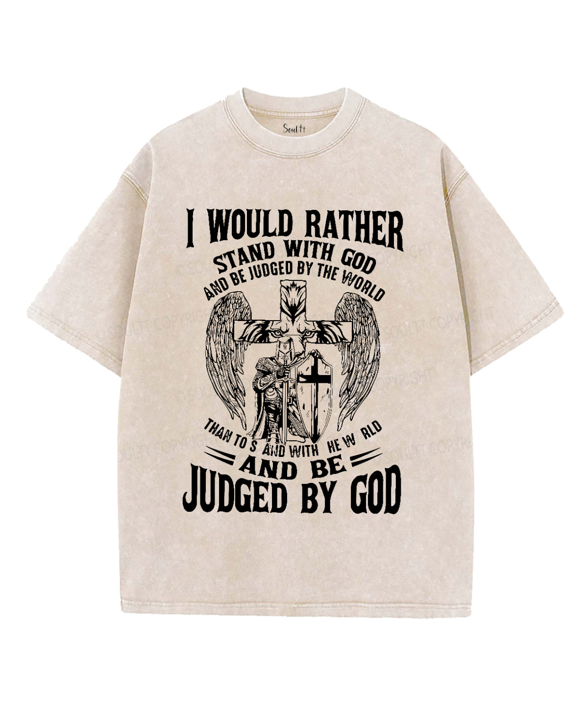 I Would Rather Stand With God Washed Christian T-shirt Hoodie, Sweatshirt | CiraTrend.com (Image 1)