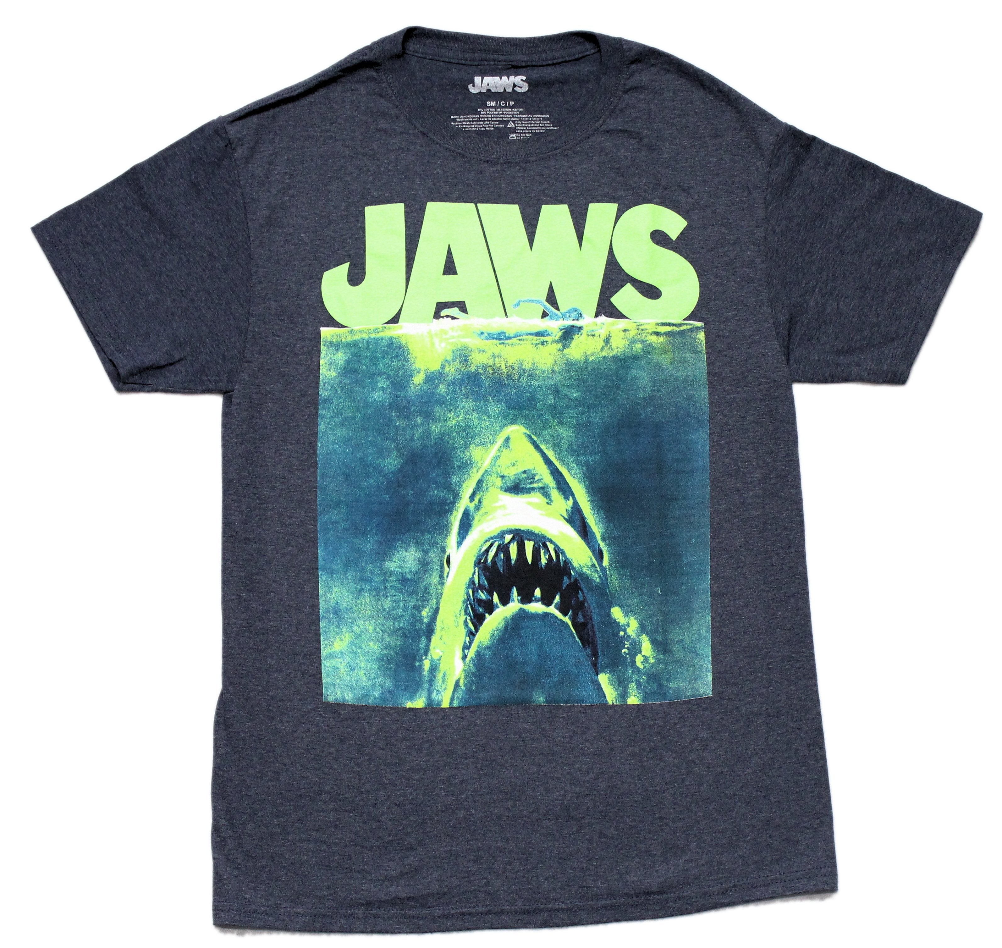 Jaws Neon Green Movie Poster Mens T-Shirt - Swimmer & Jaws Under Name Hoodie, Sweatshirt | CiraTrend.com