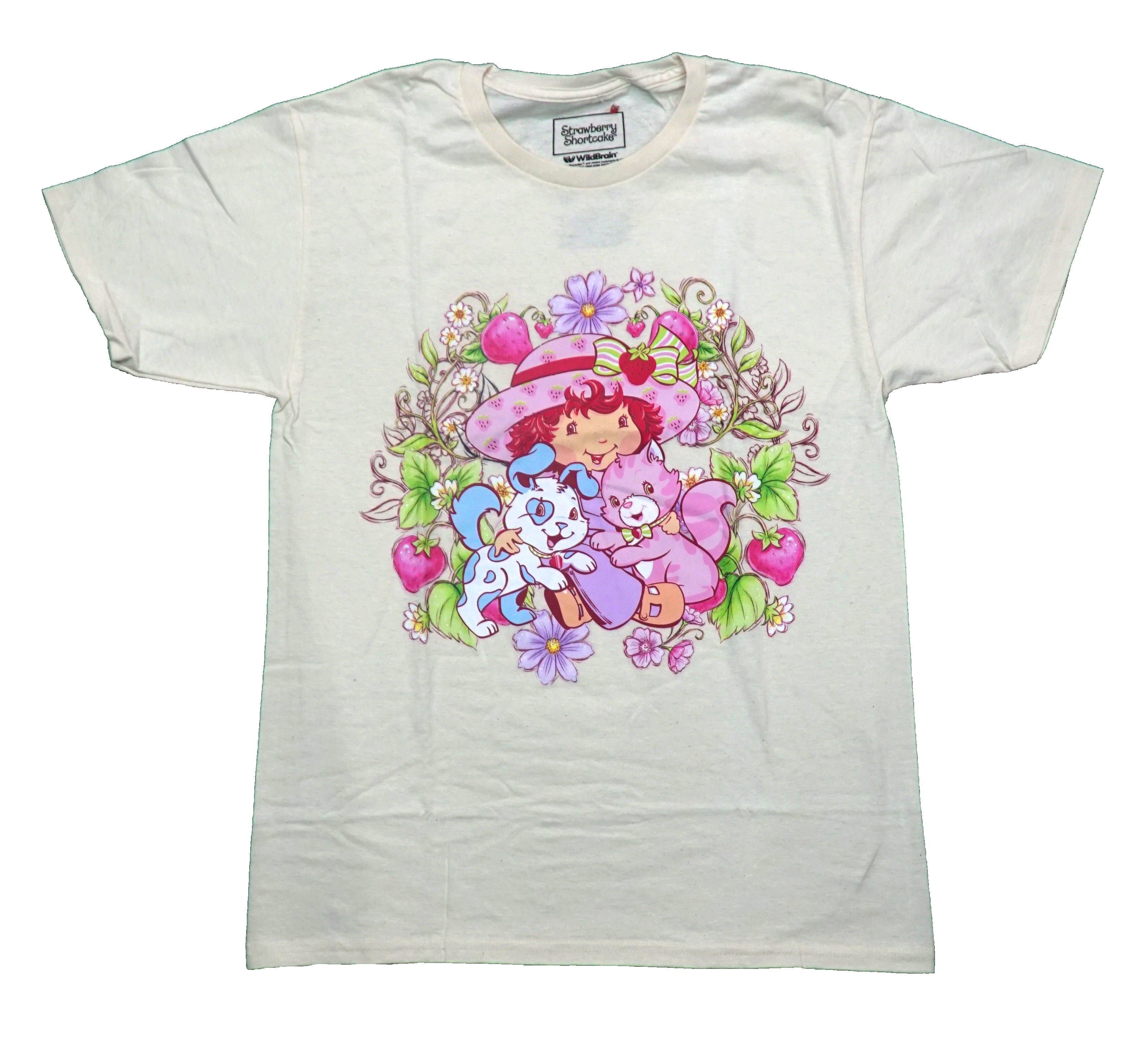 Strawberry ShortcakeMens T-Shirt - Among Flowers with Pupcake & Custard Hoodie, Sweatshirt | CiraTrend.com