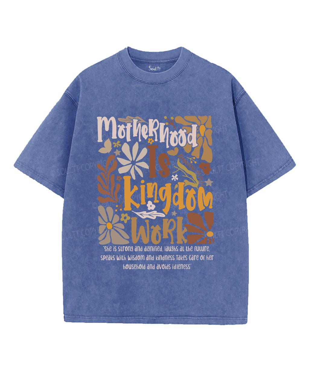 Motherhood Is Kingdom Work Unisex Washed Christian T-shirt Hoodie, Sweatshirt | CiraTrend.com (Image 2)