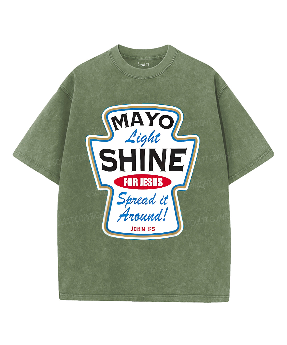 Mayo Shine Fox Jesus Unisex Washed Christian T-shirt Hoodie, Sweatshirt | CiraTrend.com (Image 2)