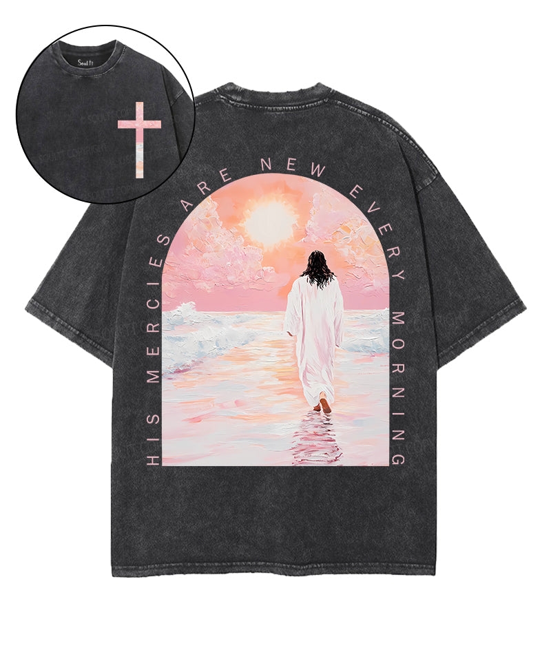 His Mercies Are New Double Sided Unisex Washed Christian T-shirt Style001 Hoodie, Sweatshirt | CiraTrend.com (Image 1)