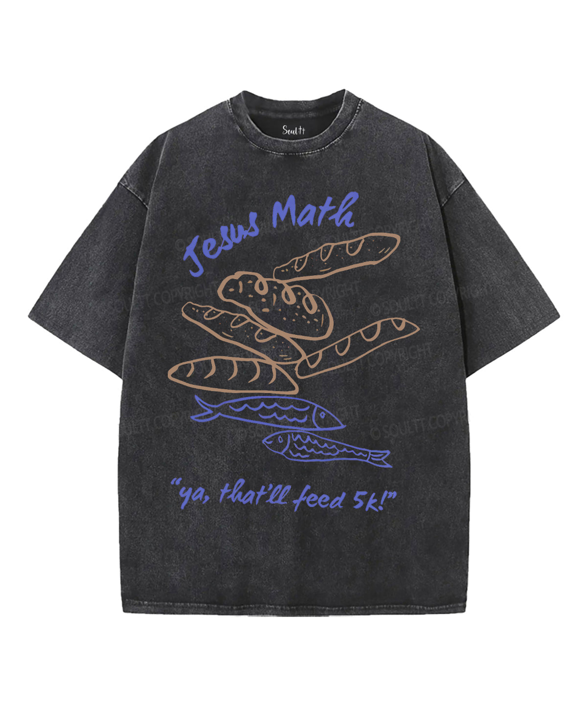 Fish And Loaves Unisex Washed Christian T-shirt Style001 Hoodie, Sweatshirt | CiraTrend.com (Image 2)