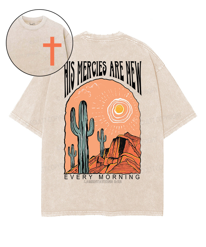 His Mercies Are New Double Sided Unisex Washed Christian T-shirt Style005 Hoodie, Sweatshirt | CiraTrend.com (Image 1)