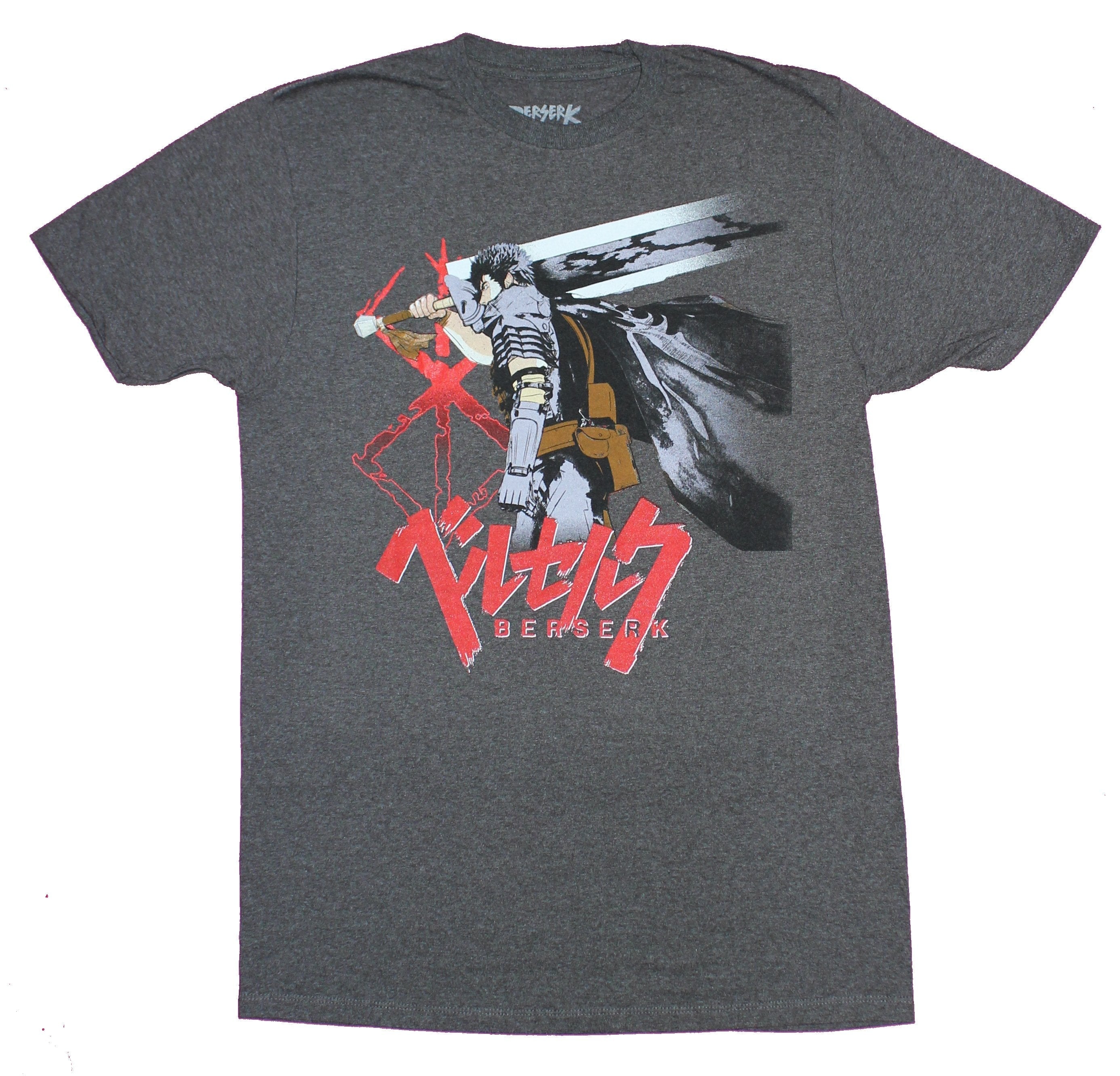 Berserk Mens T-Shirt - Guts Battle Ready Sword on Shoulder Image Hoodie, Sweatshirt | CiraTrend.com