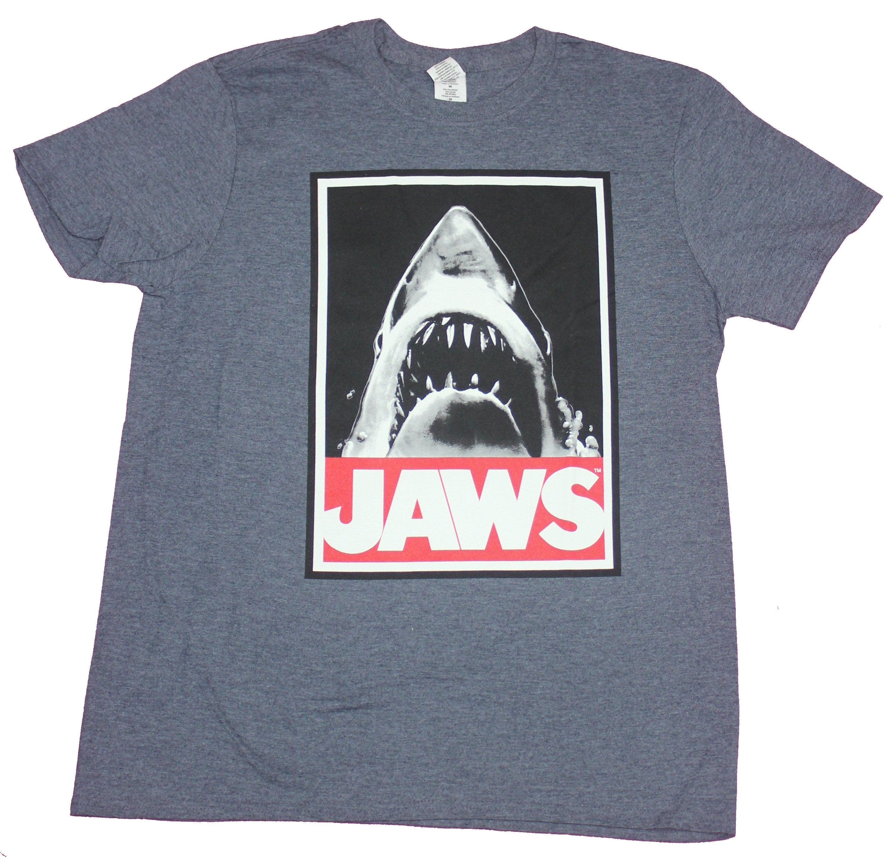 Jaws Mens T-Shirt- Big Mouth Shark Over Red Name Image Style006 Hoodie, Sweatshirt | CiraTrend.com