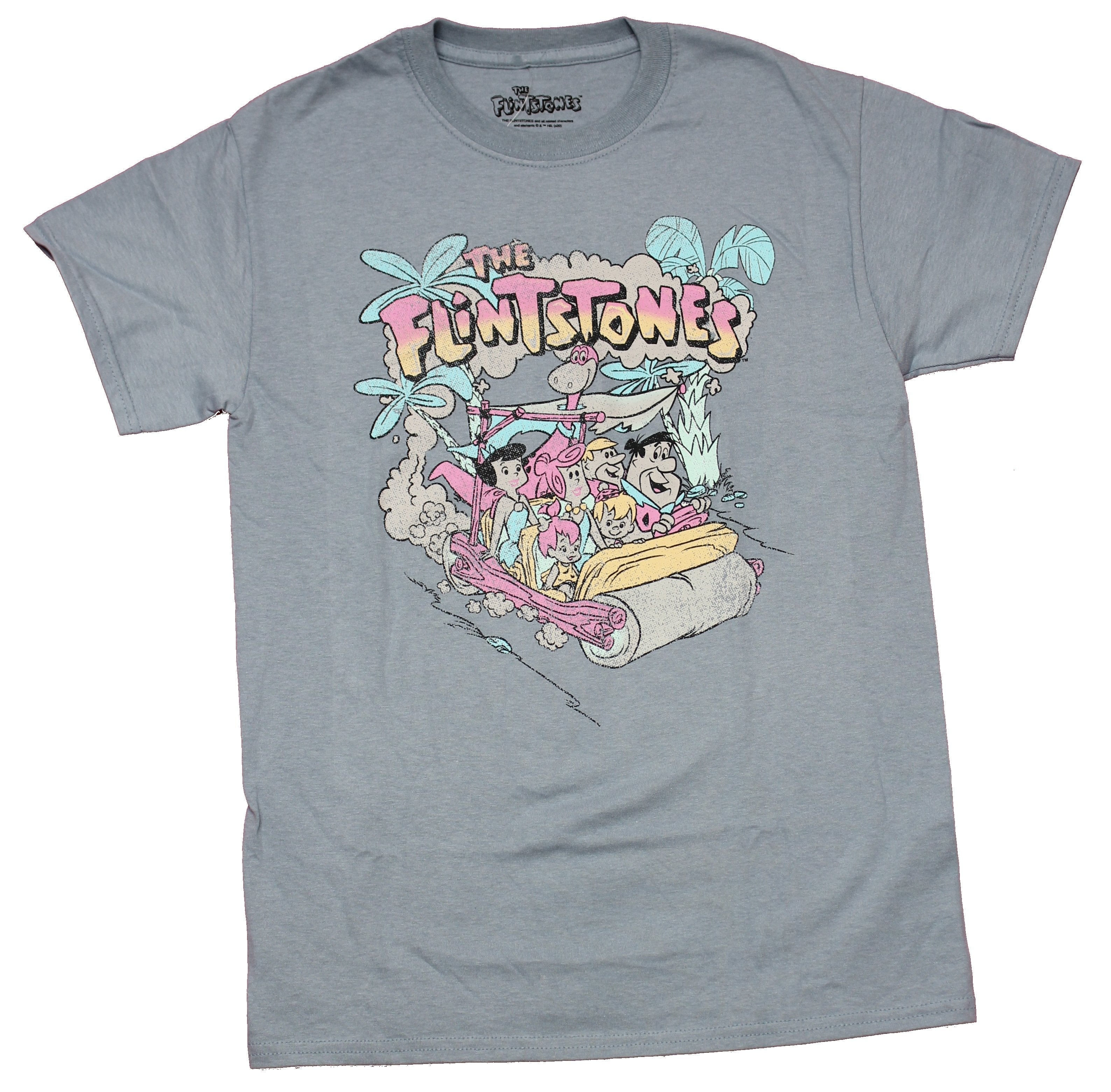 The Flintstones Mens T-Shirt - Loaded Car Dino Rubble Betty & Wilma Hoodie, Sweatshirt | CiraTrend.com