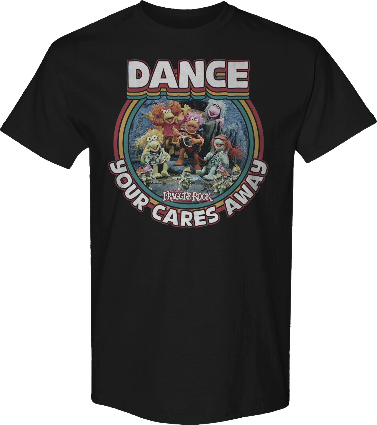Dance Your Cares Away Rainbow Circle Fraggle Rock T-Shirt Hoodie, Sweatshirt | CiraTrend.com (Image 1)