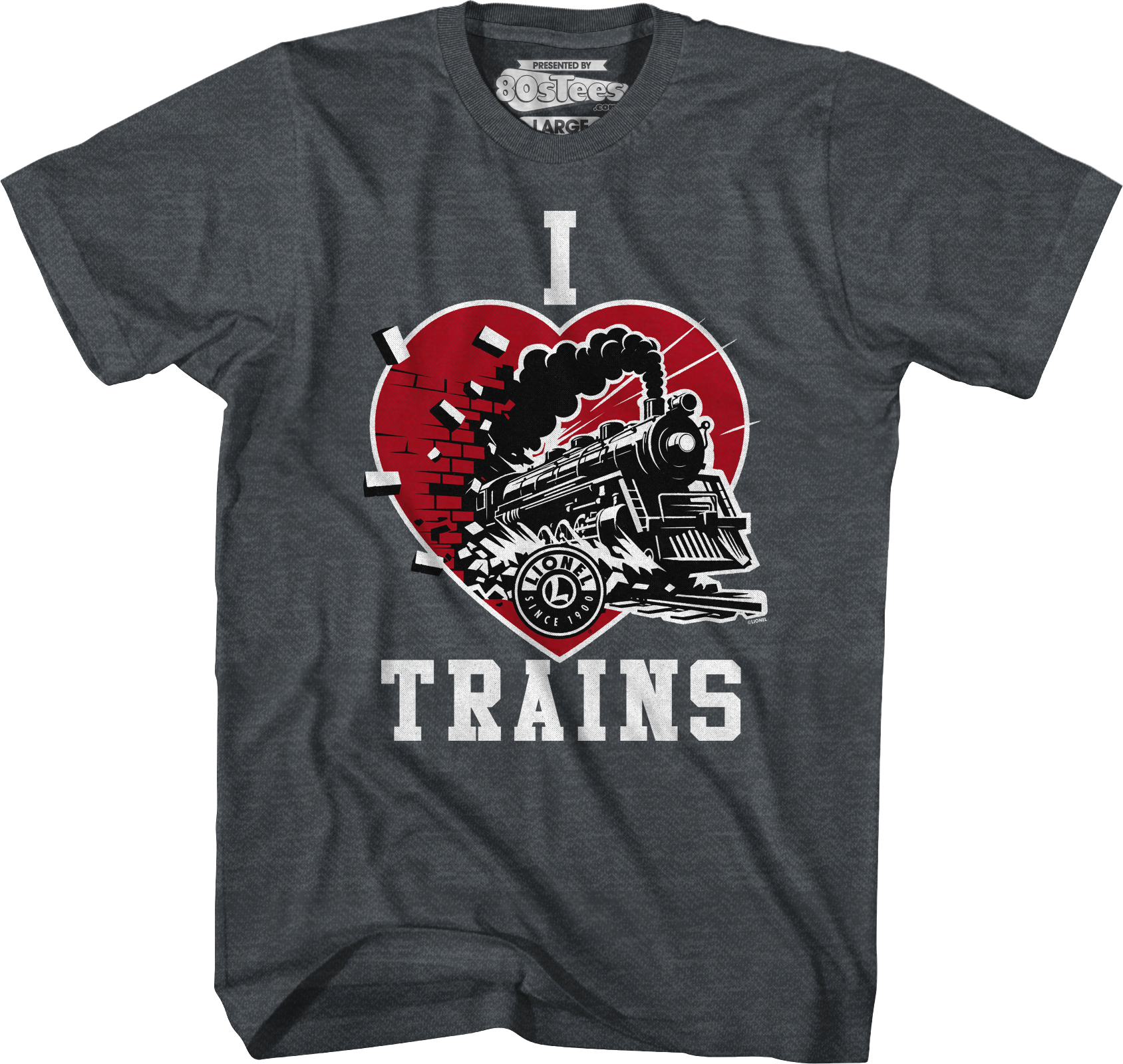 Dark Heather I Love Trains Lionel Trains T-Shirt Hoodie, Sweatshirt | CiraTrend.com (Image 1)