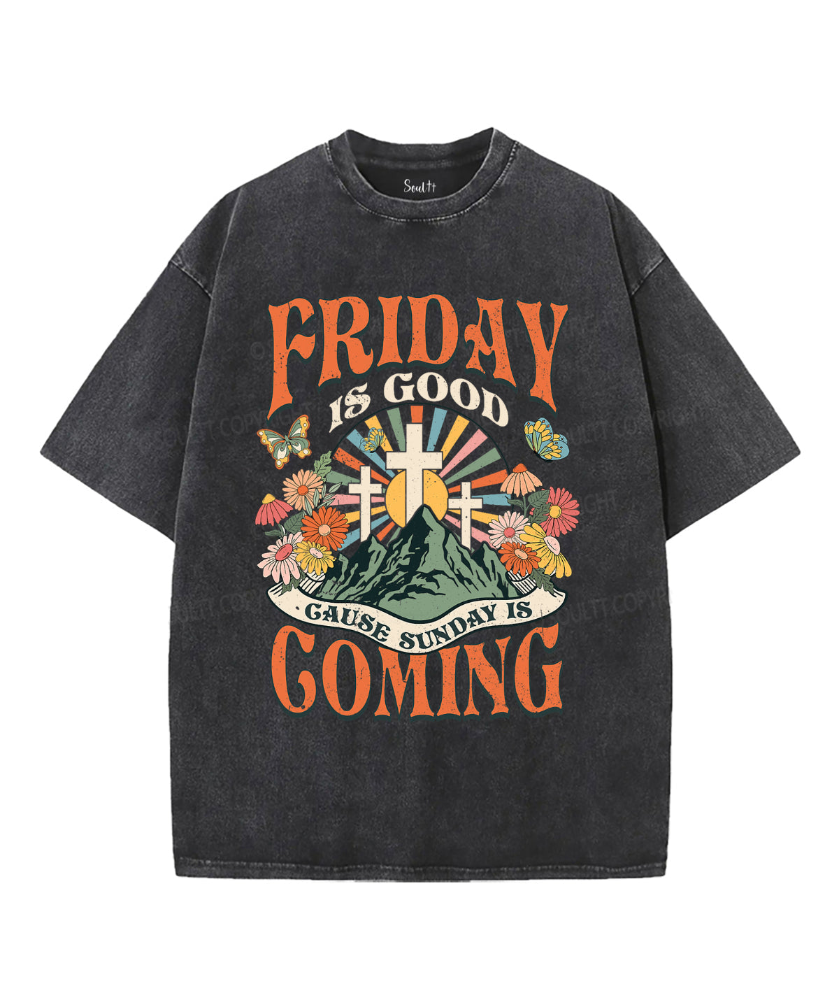 Sunday Is Coming Washed Christian T-shirt Hoodie, Sweatshirt | CiraTrend.com (Image 2)