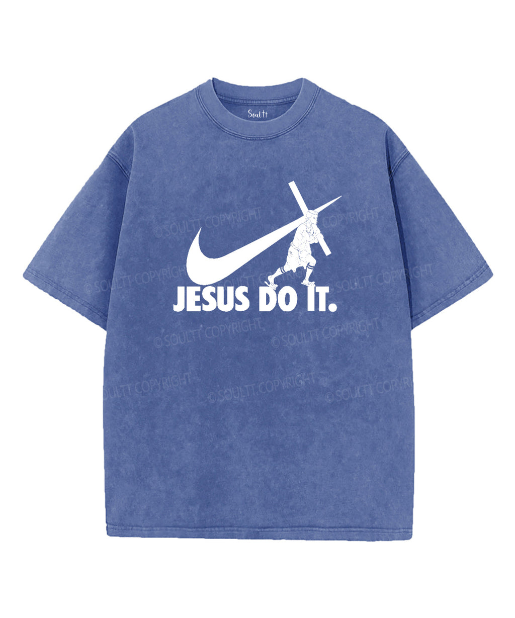 Jusus Do It Unisex Washed Christian T-shirt Hoodie, Sweatshirt | CiraTrend.com (Image 2)