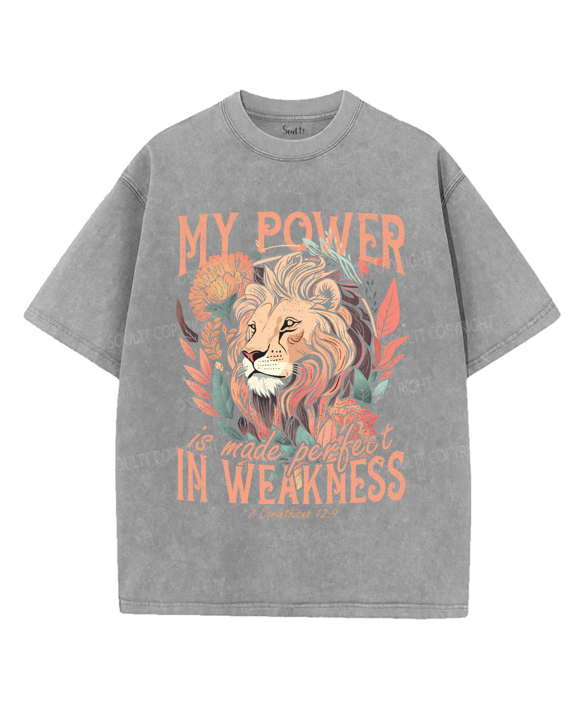 My Power Is Made Perfect In Weakness Unisex Washed Christian T-shirt Hoodie, Sweatshirt | CiraTrend.com (Image 2)
