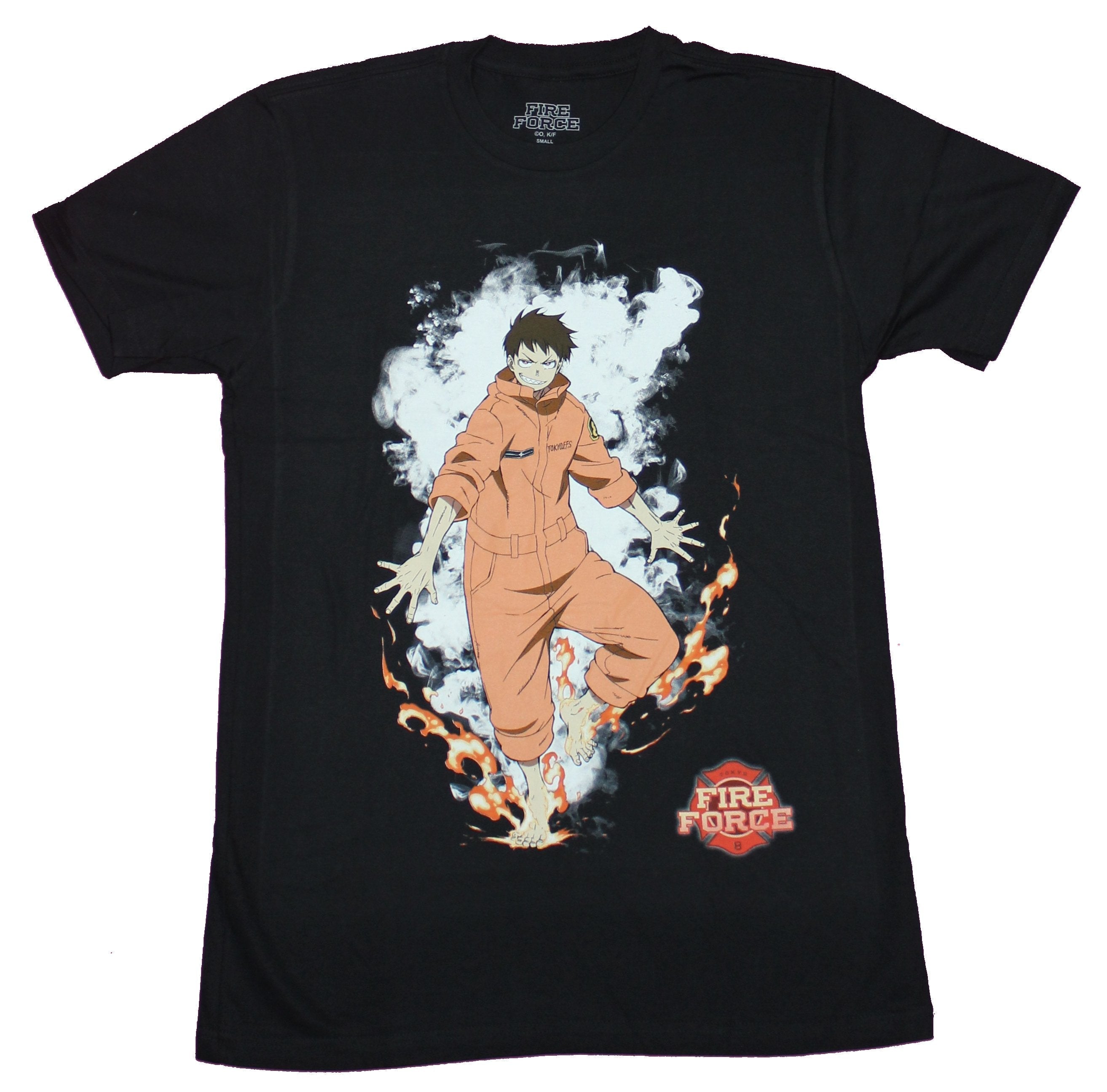 Fire Force Mens T-Shirt - Shinra Kusakabe Standing In Smoke Flames Hoodie, Sweatshirt | CiraTrend.com