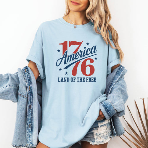1776 America Graphic Tee- 4Th of July Western Graphic Tee
