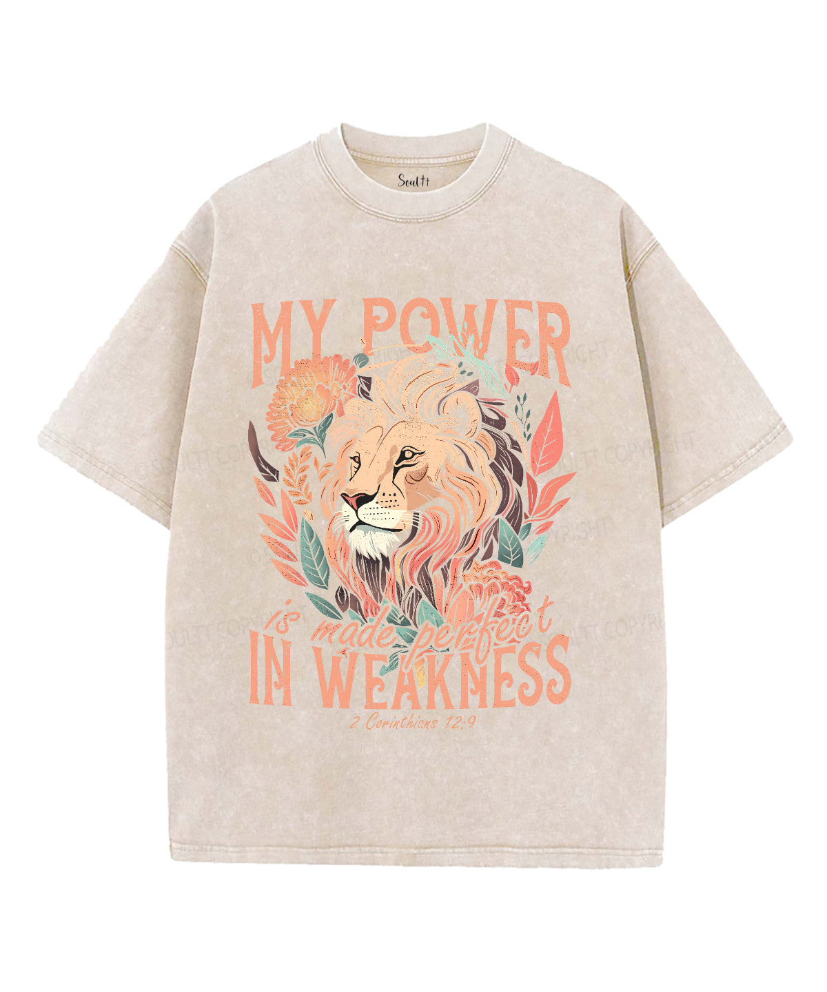 My Power Is Made Perfect In Weakness Unisex Washed Christian T-shirt Hoodie, Sweatshirt | CiraTrend.com (Image 4)