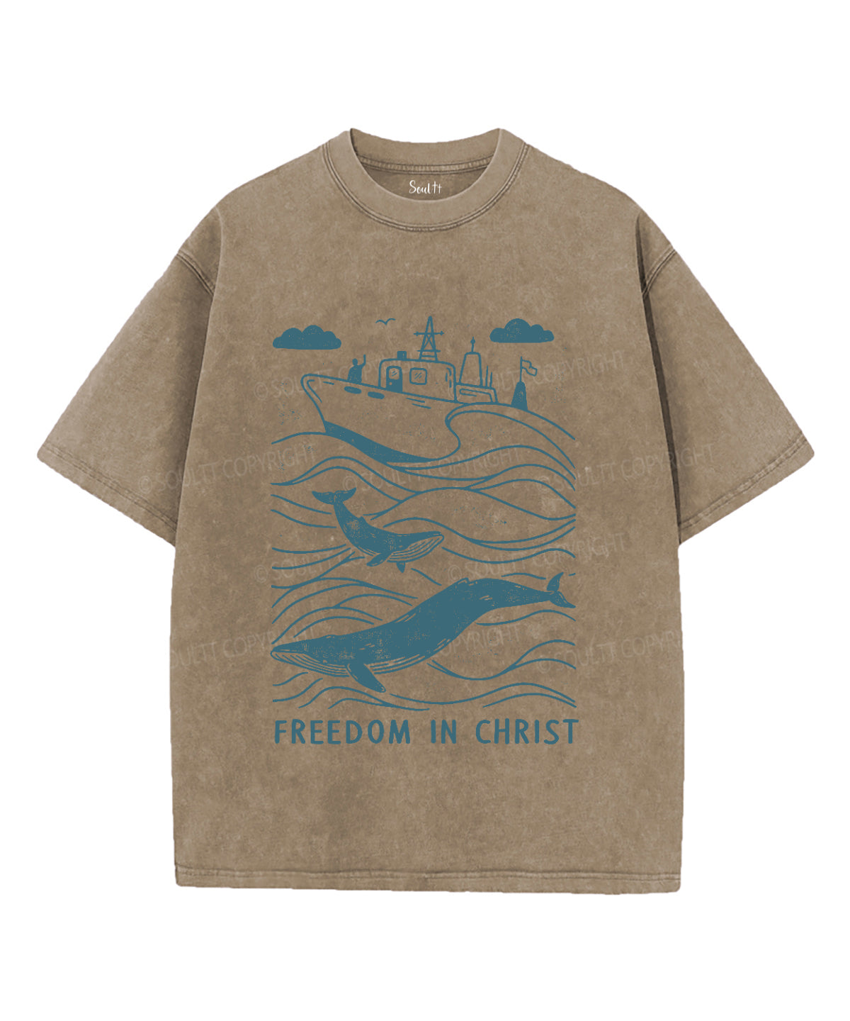 Freedom In Christ Unisex Washed Christian T-shirt Hoodie, Sweatshirt | CiraTrend.com (Image 5)