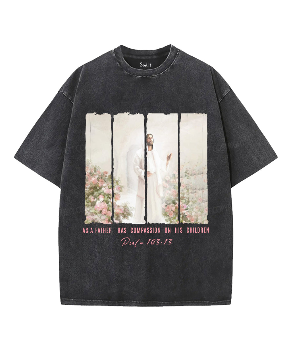 As a Father Has Compassion Unisex Washed Christian T-shirt Hoodie, Sweatshirt | CiraTrend.com (Image 2)