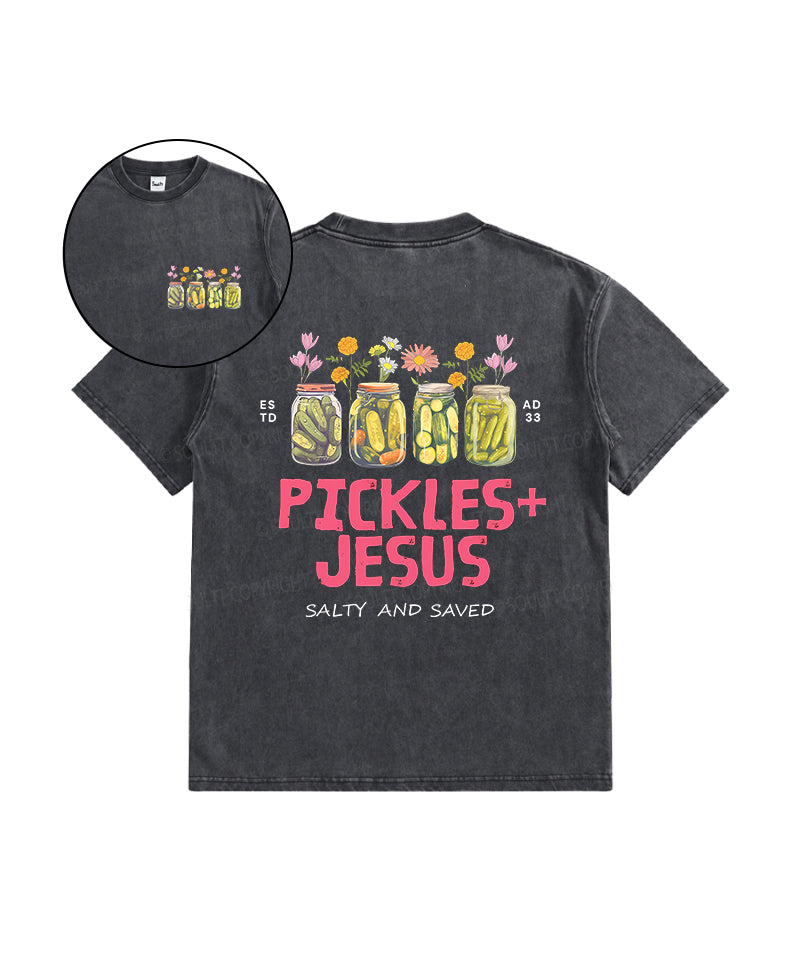 Kids Pickles And Jesus Double Sided Washed Christian T-shirt Hoodie, Sweatshirt | CiraTrend.com (Image 1)