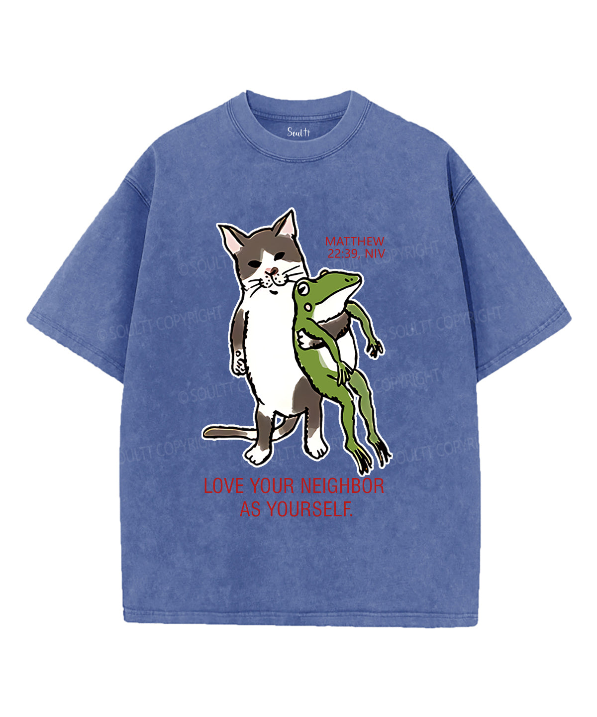 Love Your Neighbor Unisex Washed Christian T-shirt Hoodie, Sweatshirt | CiraTrend.com (Image 3)