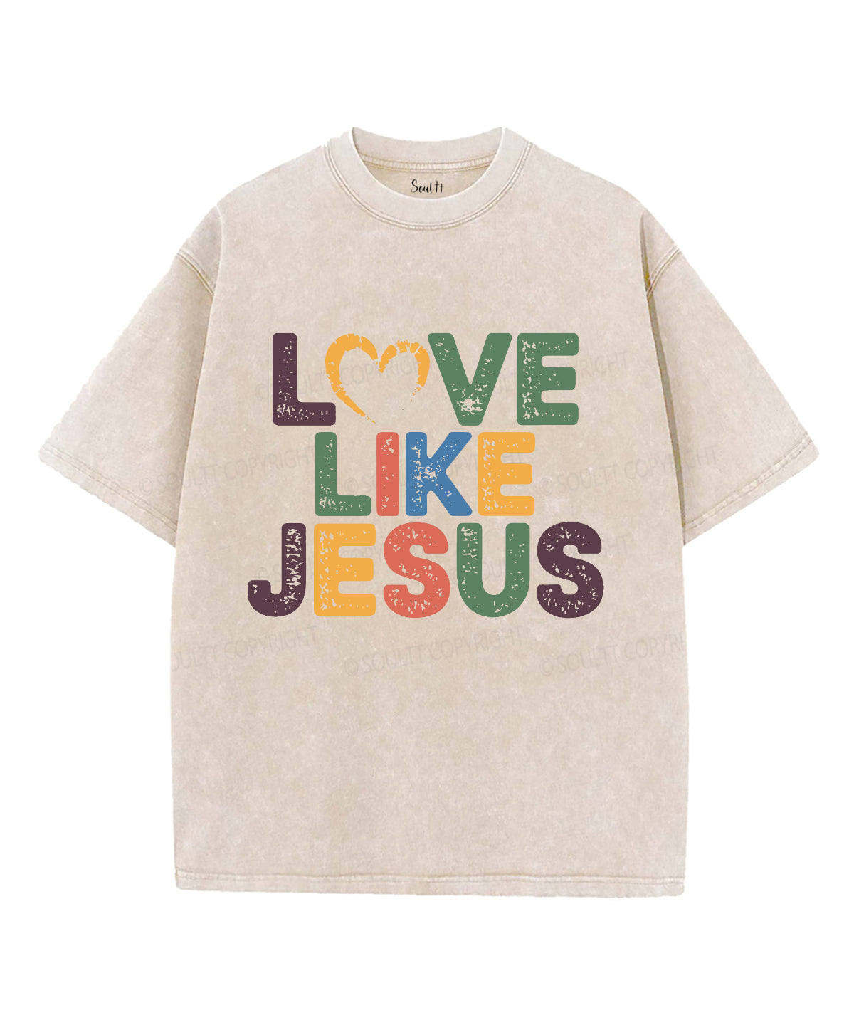Love Like Jesus Unisex Washed Christian T-shirt Style006 Hoodie, Sweatshirt | CiraTrend.com (Image 2)