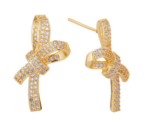 14K Gold Dipped Knotted Design Post Earrings