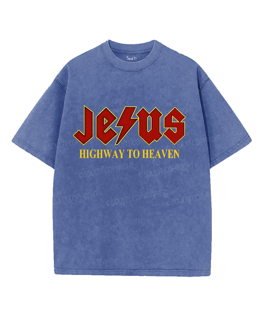 Highway Heaven Washed Christian T-Shirts, Hoodie, Sweatshirt