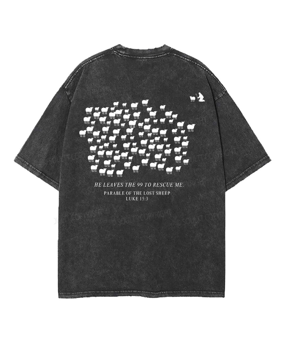 He Leaves The 99 Double Sided Unisex Washed Christian T-shirt Hoodie, Sweatshirt | CiraTrend.com (Image 5)