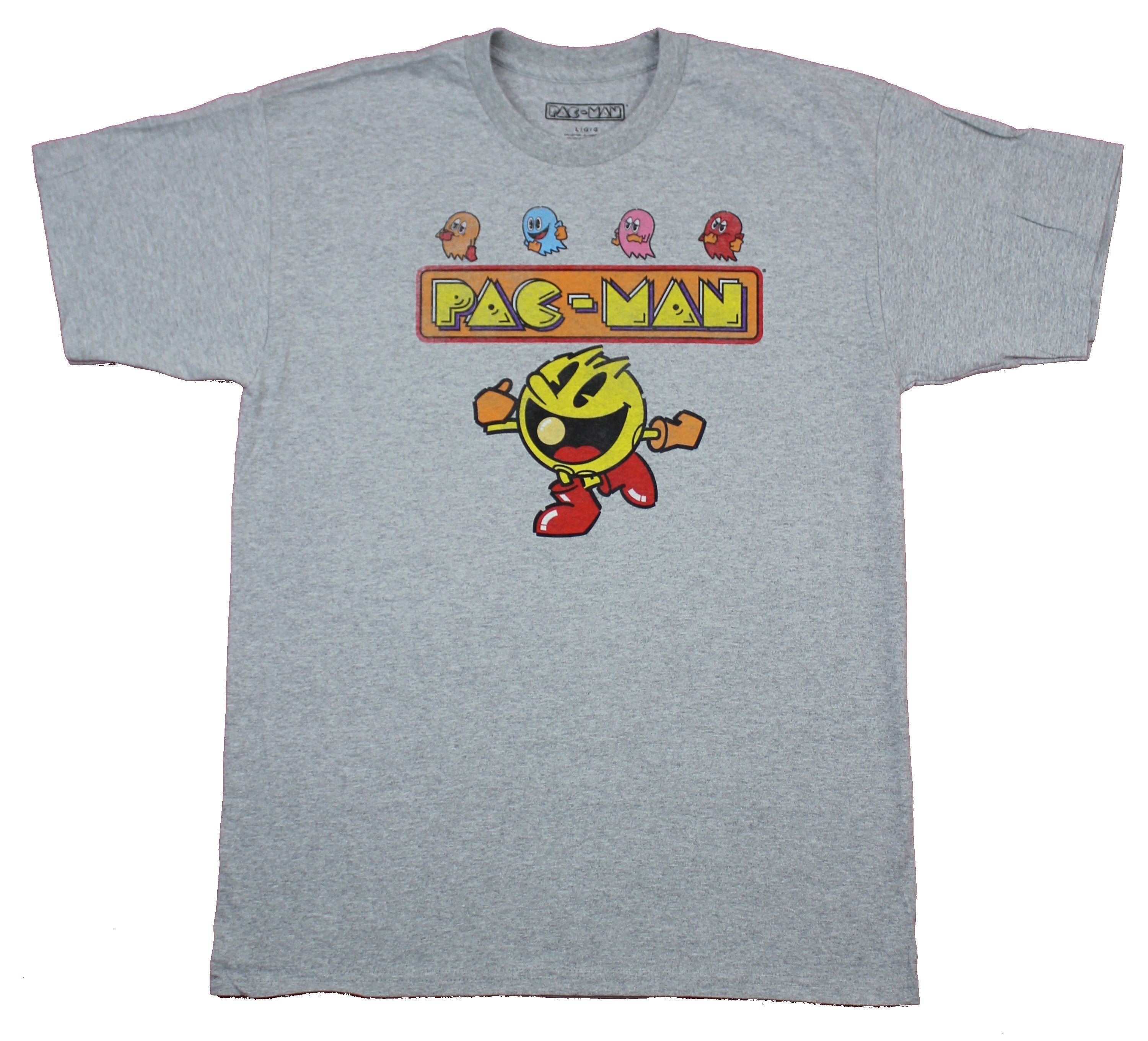 Pac-Man Mens T-Shirt  - Pellet Chomping Pac Under Name Logo Hoodie, Sweatshirt | CiraTrend.com