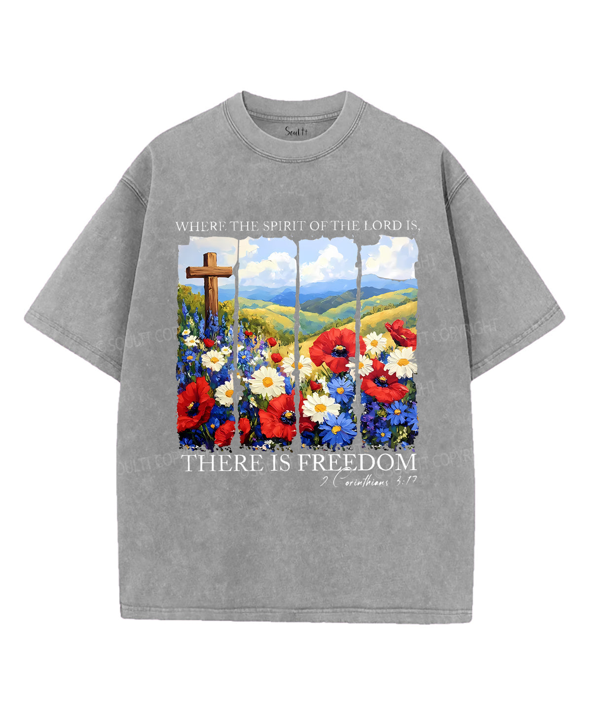 There Is Freedom Unisex Washed Christian T-shirt Style005 Hoodie, Sweatshirt | CiraTrend.com (Image 3)