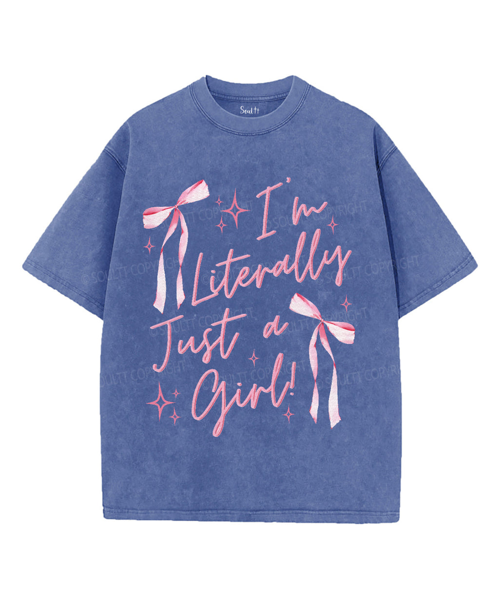 I'm Literally Just A Girl Unisex Washed Christian T-shirt Hoodie, Sweatshirt | CiraTrend.com (Image 3)