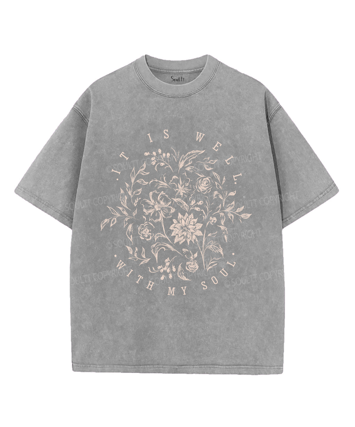 It Is Well With My Soul Unisex Washed Christian T-shirt Style014 Hoodie, Sweatshirt | CiraTrend.com (Image 2)