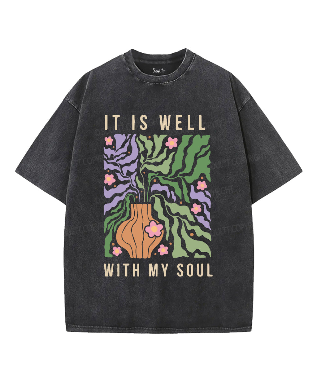 It Is Well With My Soul Washed Christian T-shirt Style028 Hoodie, Sweatshirt | CiraTrend.com (Image 1)