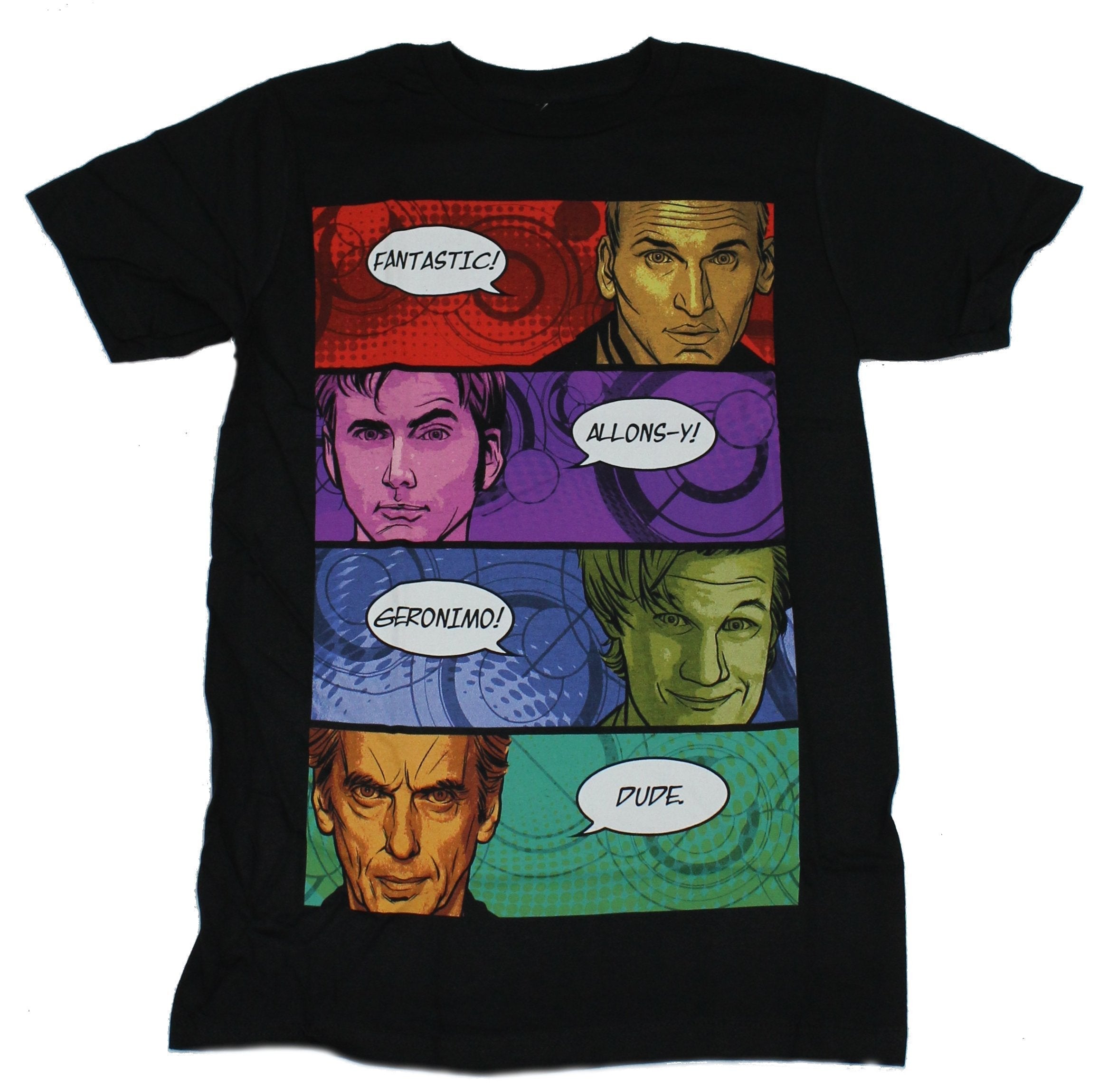 Doctor Who Mens T-Shirt -4 Recent Doctors & Their Comic Catch Phrases Hoodie, Sweatshirt | CiraTrend.com