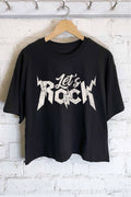 Let's Rock Graphic Long Crop Top