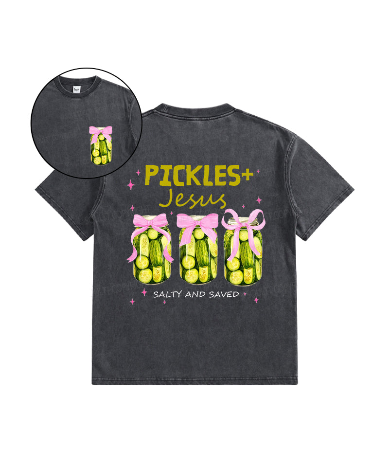 Kids Pickles Jesus Double Sided Washed Christian T-shirt Hoodie, Sweatshirt | CiraTrend.com (Image 1)