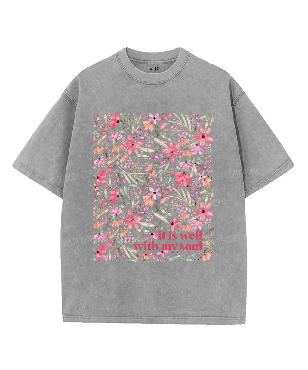 It Is Well With My Soul Unisex Washed Christian T-shirt Style015 Hoodie, Sweatshirt | CiraTrend.com (Image 2)