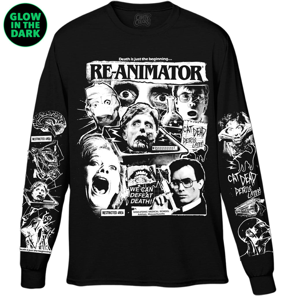 RE-ANIMATOR: DEATH DEFEATED - LONG SLEEVE SHIRT (GLOW IN THE DARK) Hoodie, Sweatshirt | CiraTrend.com (Image 1)