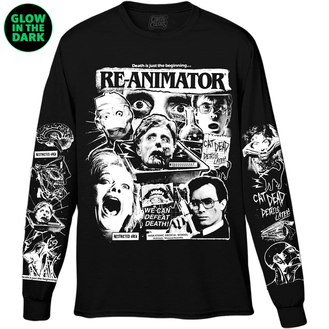 RE-ANIMATOR: DEATH DEFEATED - LONG SLEEVE SHIRT (GLOW IN THE DARK) Hoodie, Sweatshirt | CiraTrend.com (Image 1)