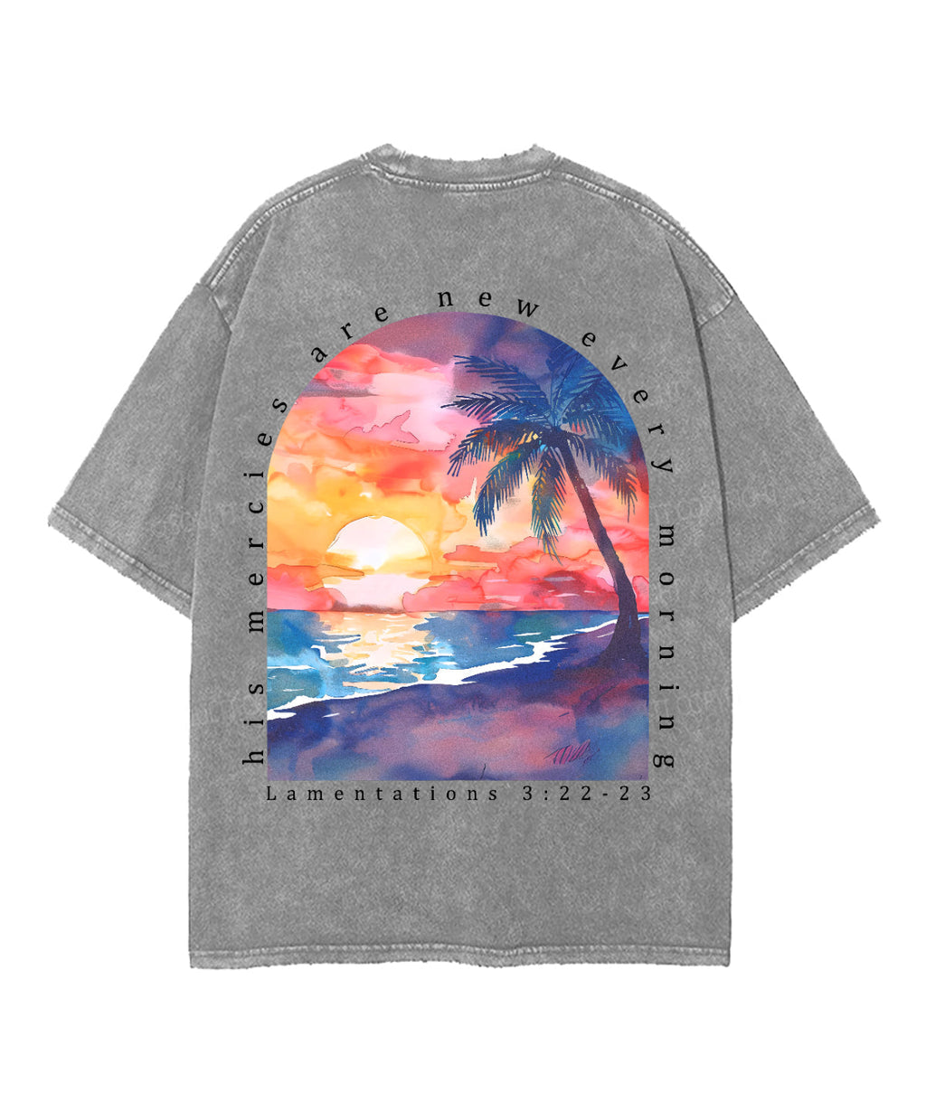 His Mercies Are New Double Sided Unisex Washed Christian T-shirt Style004 Hoodie, Sweatshirt | CiraTrend.com (Image 5)