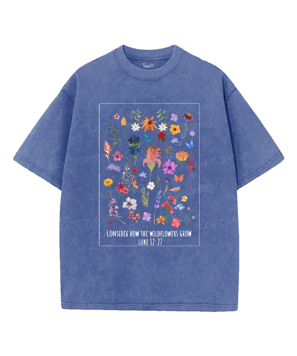 The Wildflowers Grow Unisex Washed Christian T-shirt Hoodie, Sweatshirt | CiraTrend.com (Image 3)